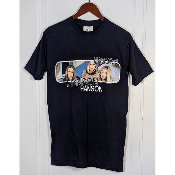 Hanson Vintage 1998 Navy Blue VTG 90s T-Shirt Tee Size Medium Unisex Mmmbop - Picture 1 of 5